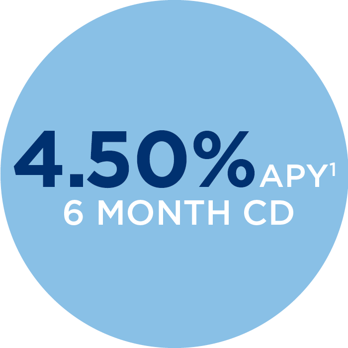 4.50% APY 1 for a 6 Month CD Special